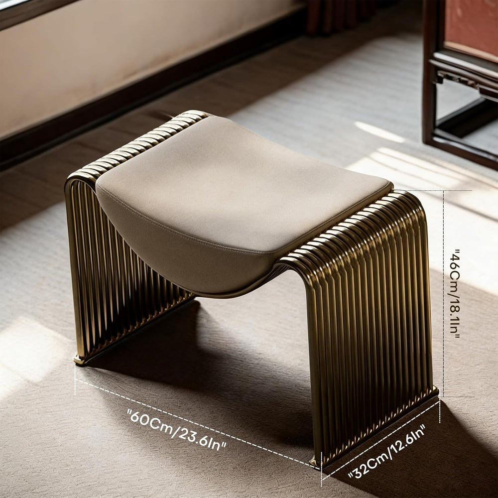 Midcentury Faux Leather Entryway Bench - Convertible Storage Stool for Bedroo...