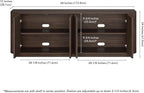 Henn&Hart Fluted TV Stand for TVs up to 75" with 2 Storage Cabinets with an Adjustable Shelf for Living Room, Family Room, or Office, Warm Brown