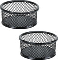 2Pcs Black Minimalist Metal Paper Clip Holder Mesh Paperclip Bowl Binder Clip Dispenser Desk Bobby Pin Container Organizer for Home Office Classroom School Desk Supplies Holders and Dispensers