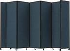 Versare Room Divider 360 Portable Wall Partition | Folding Panels | Large Freestanding Divider | Locking Wheels | Temporary Room Separator