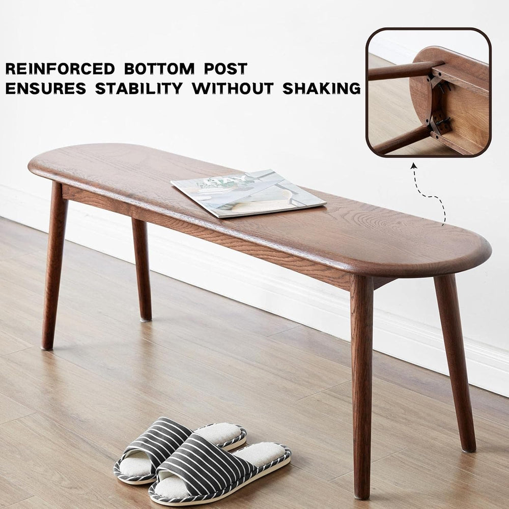 100% Solid Oak Wood Dining Bench,Wooden Bench Indoor for Entryway | Bench Ind...