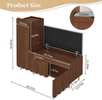 3More Shoe Organizer Cabinet,Entryway Bench with Adjustable Shelves and Cushioned Seat,Unique L-Shaped Bench Cabinet for Entryway, Hallway, Living Room
