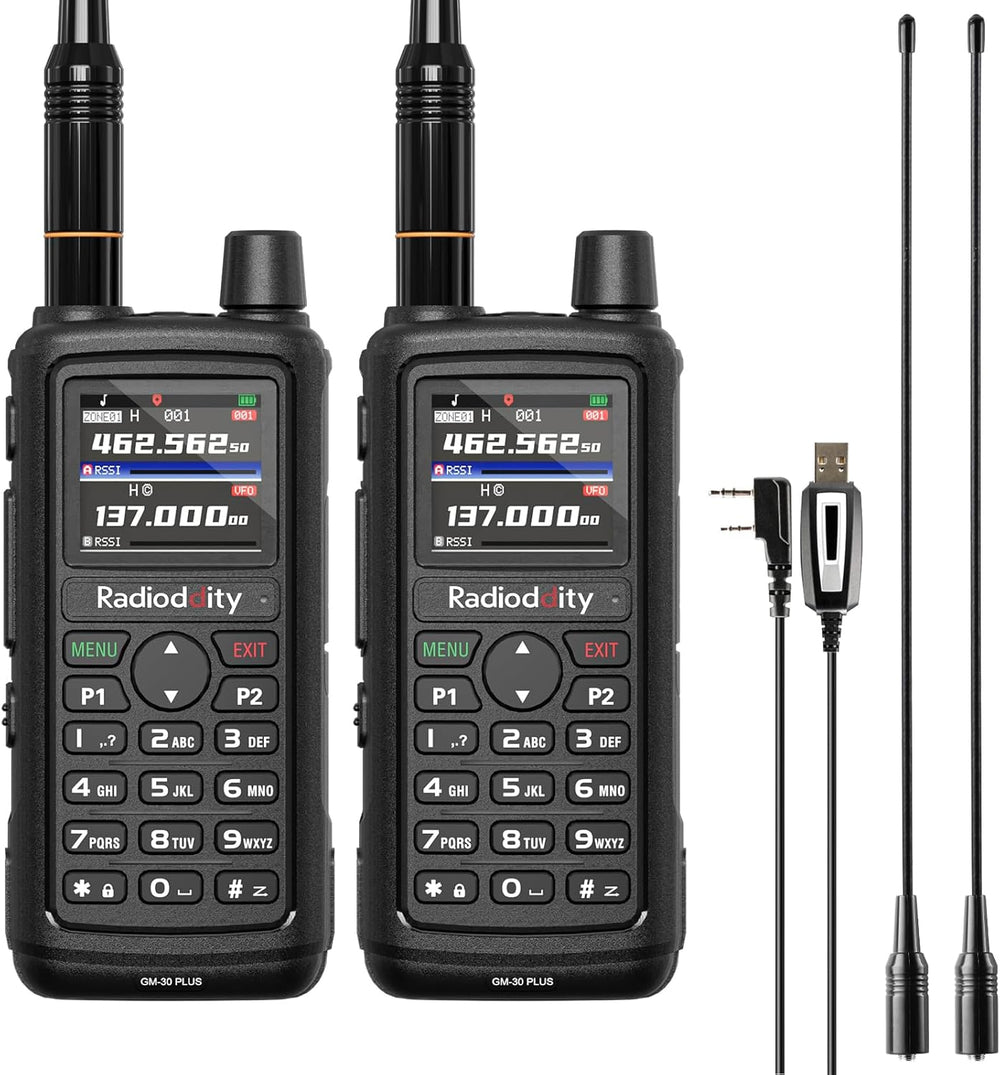 Radioddity GM-30 Plus GMRS Handheld Radio, GPS Tracking, 1000 CHs, 2 Pack