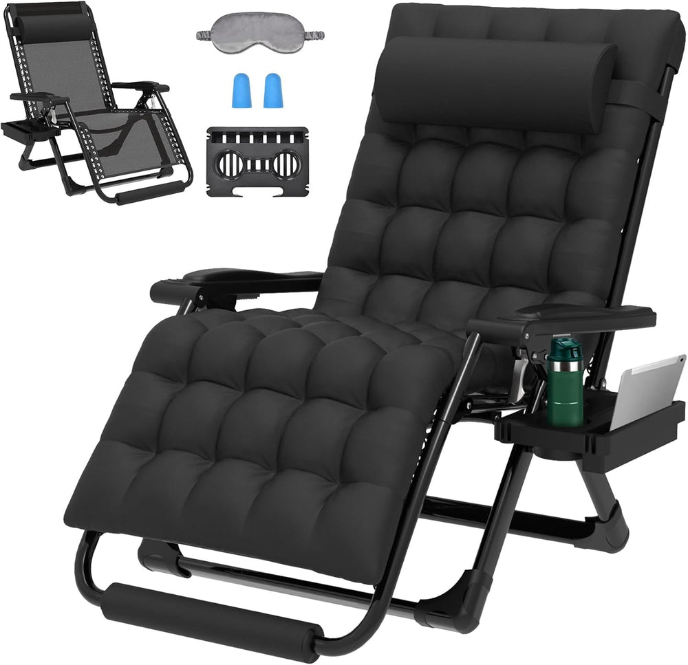 Oversized Zero Gravity Chair, 33In XXL 500LBS with Cushion | Anti Gravity Rec...