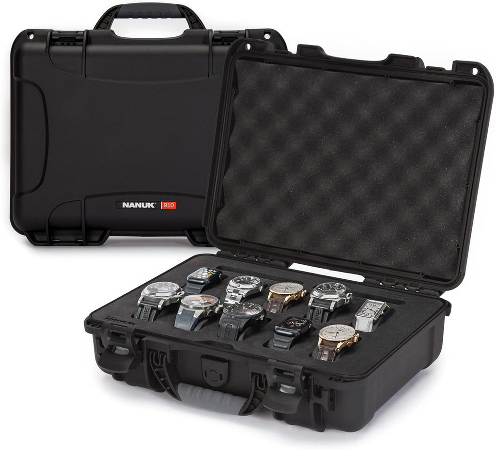 NANUK 910 Waterproof Watch Case with Foam Insert, Black
