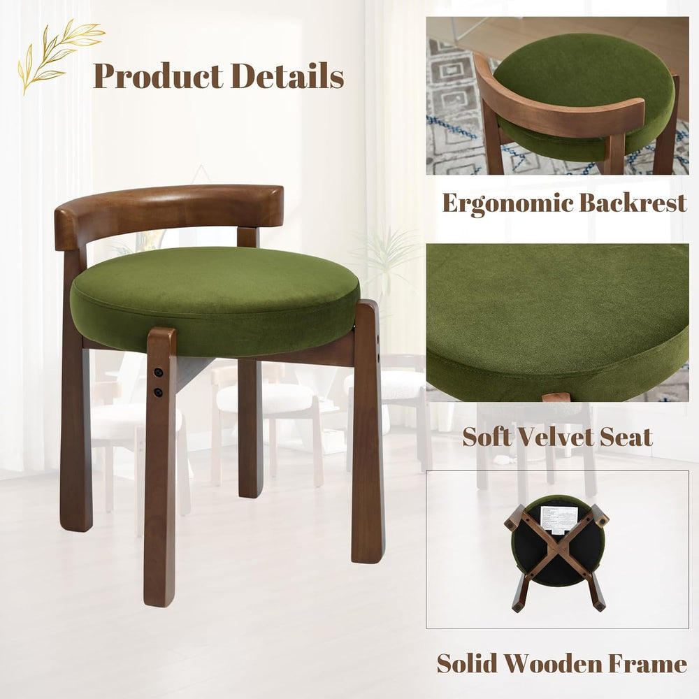 Ya-Home Modern Vanity Chair Upholstered Small Ottoman Footstool, Make Up Stoo...
