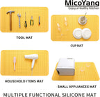 Silicone Dish Drying Mat for Multiple Usage,Easy clean,Eco-friendly,Heat-resistant Silicone Mat for Kitchen Counter or Sink,Refrigerator or Drawer Liner Yellow 4XL 32 inches x 18 inches