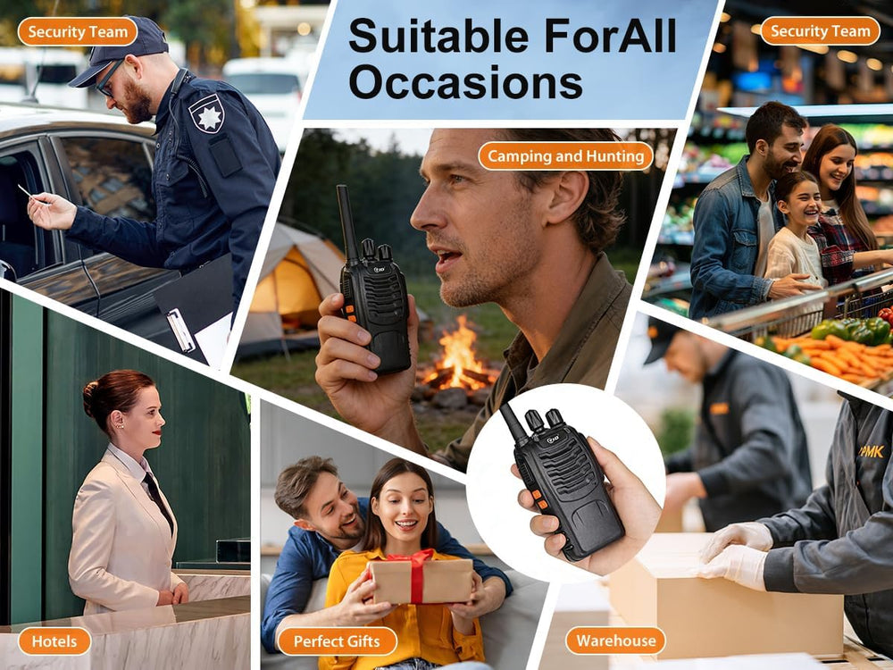 TIDRADIO 5.5-Mile Long Range Walkie Talkies with Upgrade Acoustic Earpiece