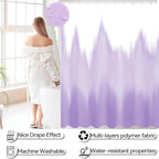 iMucci Bathroom Accessories Light Purple Bathroom Sets with Shower Curtain and Rug, Light Purple Ombre Waterproof Shower Curtain with Ultra Absorbent Rug Bathroom Accessories Set for Home