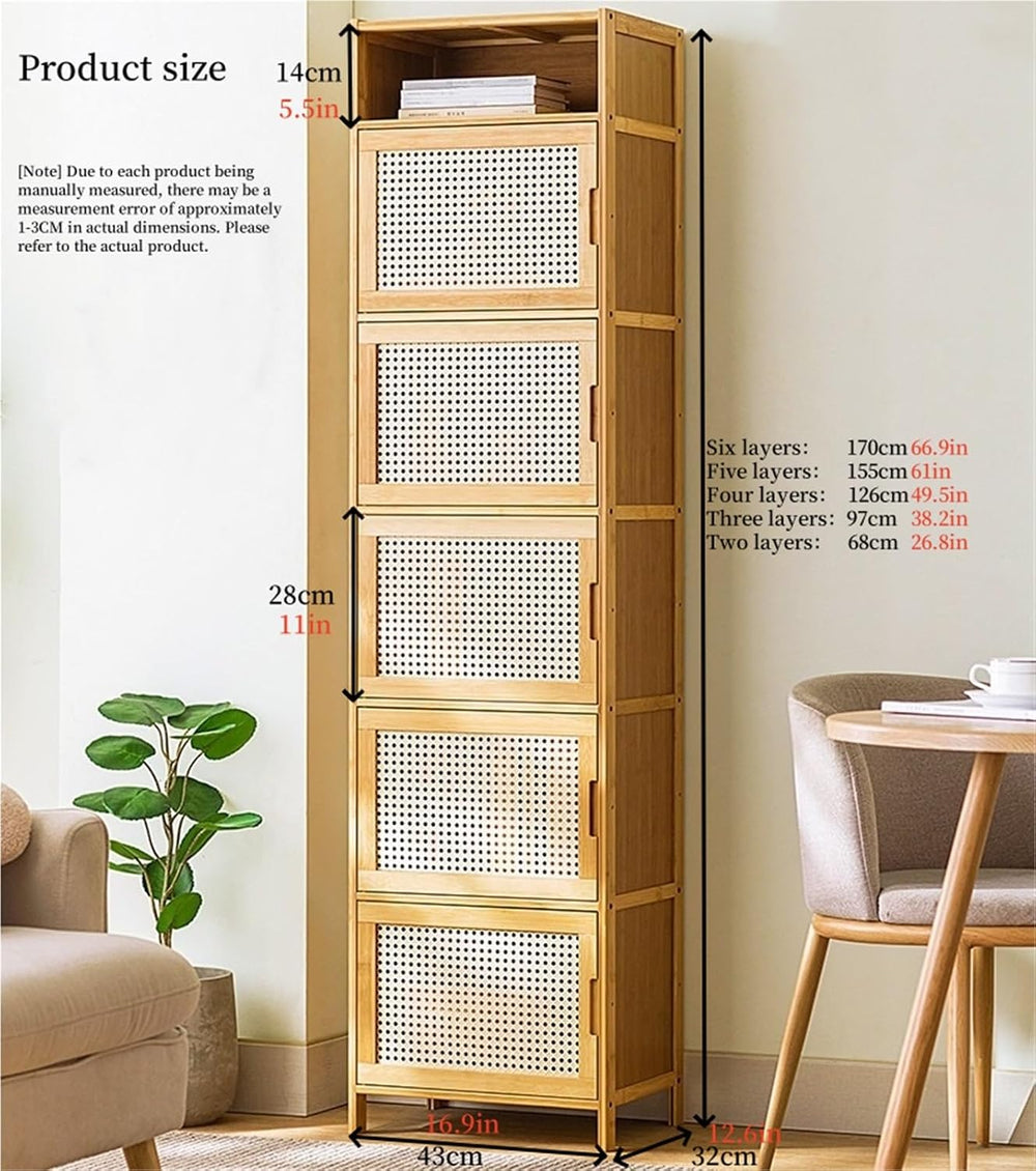 Narrow Kitchen Pantry Cabinet with Doors Storage Rack for Spices Free Standin...