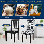 Dining Room Chair Covers - Stretch Kitchen Chair Slipcovers Set of 4, Removable Washable for Home, Hotel, Banquet