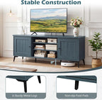 Giantex 2-Door TV Stand for TVs up to 65", Mid Century Modern Entertainment Center with 2 Storage Cabinets & 4 Adjustable Shelves, 6 Metal Legs, Media TV Console Table for Living Room (Teal Blue)