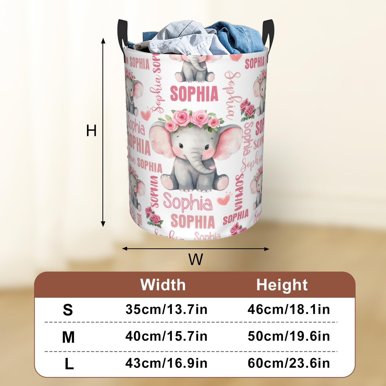 Custom Name Laundry Hamper, Personalized Laundry Baskets with Name for Boys Girls Women Men, Customized Collapsible Dirty Clothes Hamper Easy Storage Gifts for Bedroom Bathroom Living Room