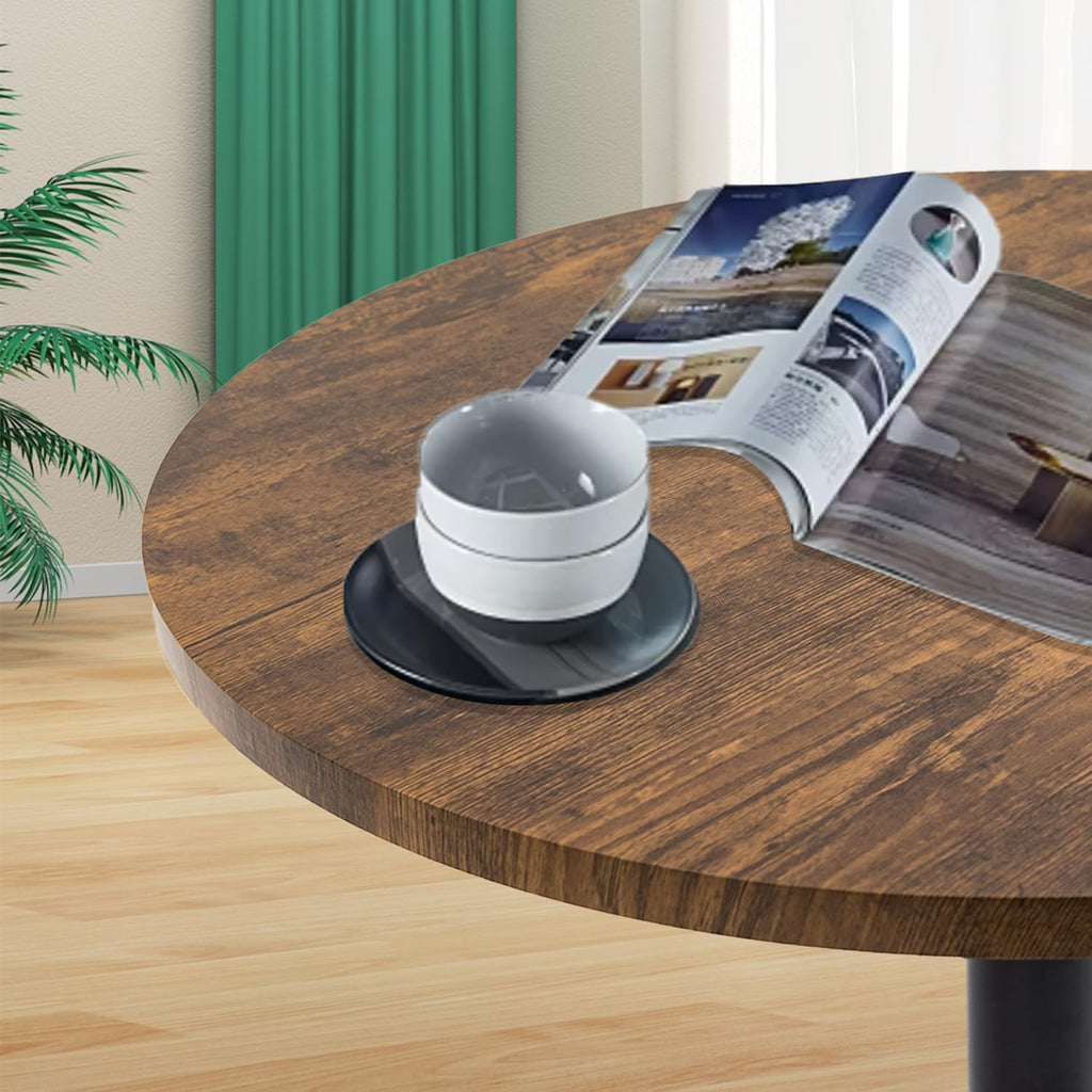 Round Bar Table Height Adjustable with MDF Top, 23.6 i n Modern Cocktail Bar Table with 360 Swivel for Suitable for Small Space, Kitchen, Dining Room, Restaurant Brown
