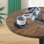 Round Bar Table Height Adjustable with MDF Top, 23.6 i n Modern Cocktail Bar Table with 360 Swivel for Suitable for Small Space, Kitchen, Dining Room, Restaurant Brown