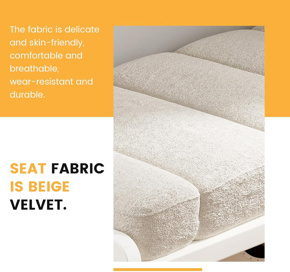 Modern Shoe Bench with Storage, Shoe Rack with Cushion Upholstered Fabric Sho...