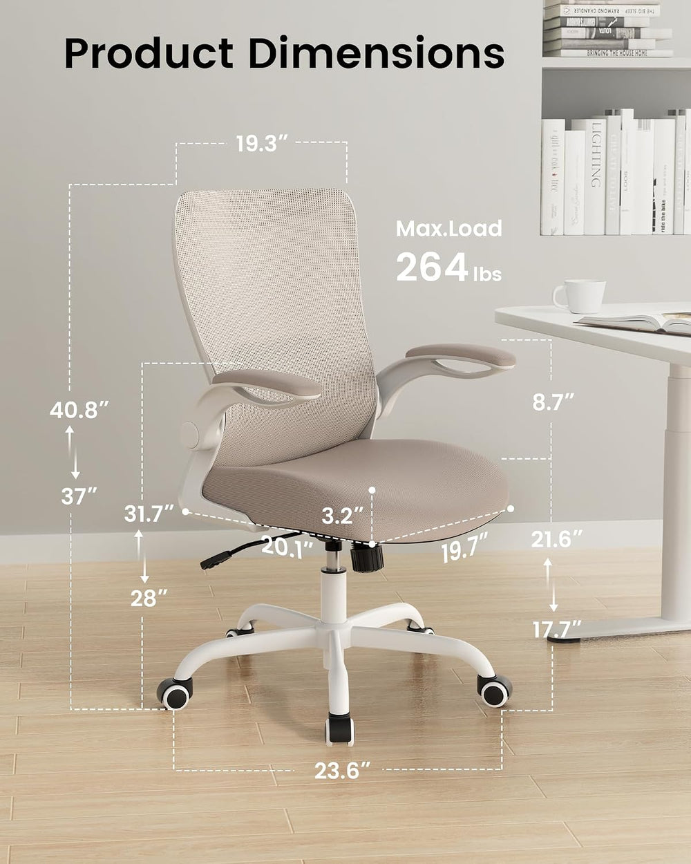 MUXX.STIL Office Chair, Ergonomic Desk Chair with Adjustable Lumbar Support a...