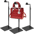 3 Pack Purse Display Stand,Black Purse Rack Stainless Steel Handbag Display Stands Height Adjustable Hook Stands,for Commercial Stores and Parties