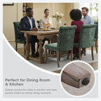Upholstered Tufted Chenille Dining Side Chairs, Armless Nailhead Trim Chairs with Solid Wood Legs, Modern Farmhouse Chairs for Dining Room, Kitchen & Living Room (Set of 4, Olive Green)