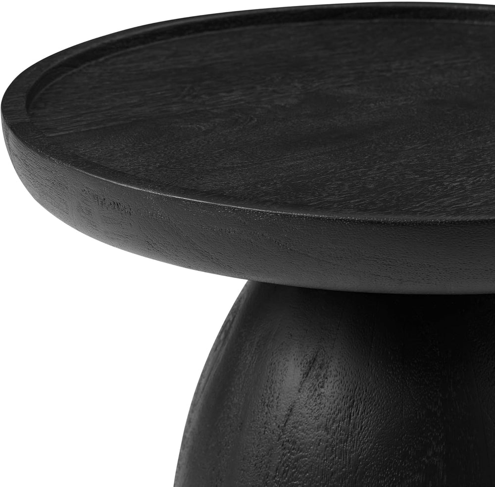 Modway Holloway Solid Mango Wood Side End Table in Black – Contemporary Woode...