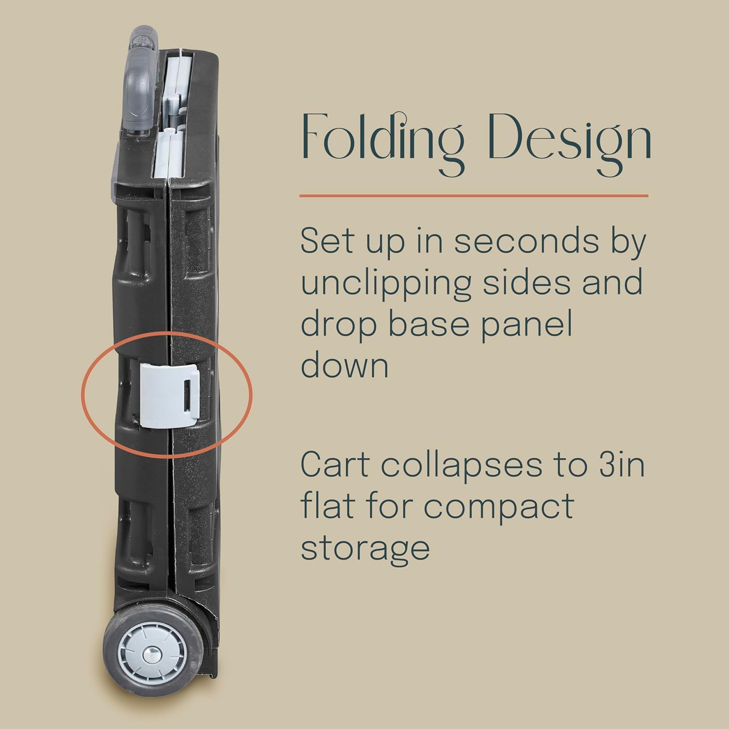 Mobile Utility Cart with Storage Organizer Bag, Rolling Cart, Chocolate/Sand