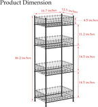 ETELI Water Bottle Organizer 4 Tier FreeStanding Water Bottle Holder Storage Rack Floor Metal Drink Soda Can Organizer for Pantry Kitchen Food Storage, Black