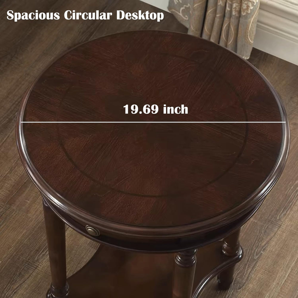 YUNMUAIR-Vintage End Side Table Solid Wood End Table with Drawer and Storage ...