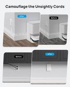 TROND Flat Power Strip with Outlet Cover - 10FT Long Extension Cord with 8 AC Outlets, Flat Wall Plug with 2 USB A & 2 USB C Ports, 1700J Surge Protector, Compact for Home Office Dorm Room Essentials