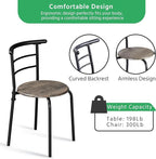 Yaheetech 3 Piece Dining Table Set, Kitchen Table & Chair Sets for 2, Compact Bistro Table Set with Steel Legs, Built-in Wine Rack for Small Space, Apartment, Breakfast Nook, Drift Brown