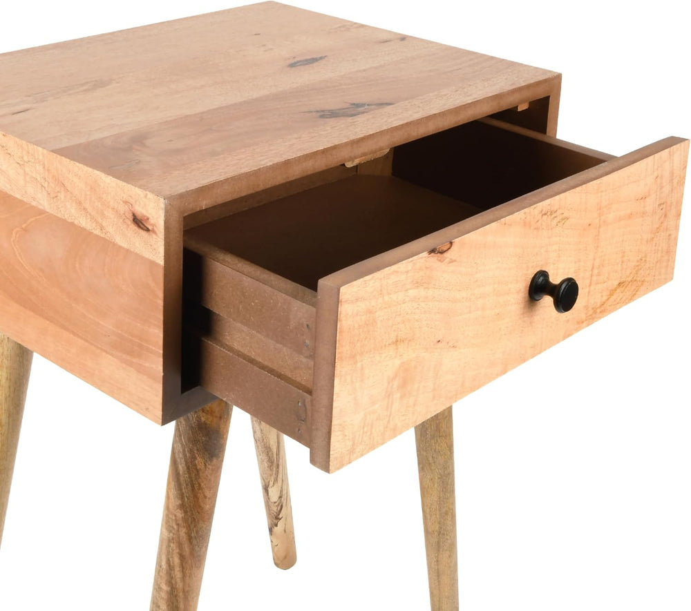 Decor Therapy Side Table with 1-Drawer, Modern Design, Easy Assemble, Natural...