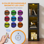 NAIZEA Display Case w/Lock, 17.7"x15.7"x15.7" LED Dustproof Show Case for Collectibles, Figure, Trophy, Display Box for Collectibles Bedroom Living Room Office Game Room,1 Pack