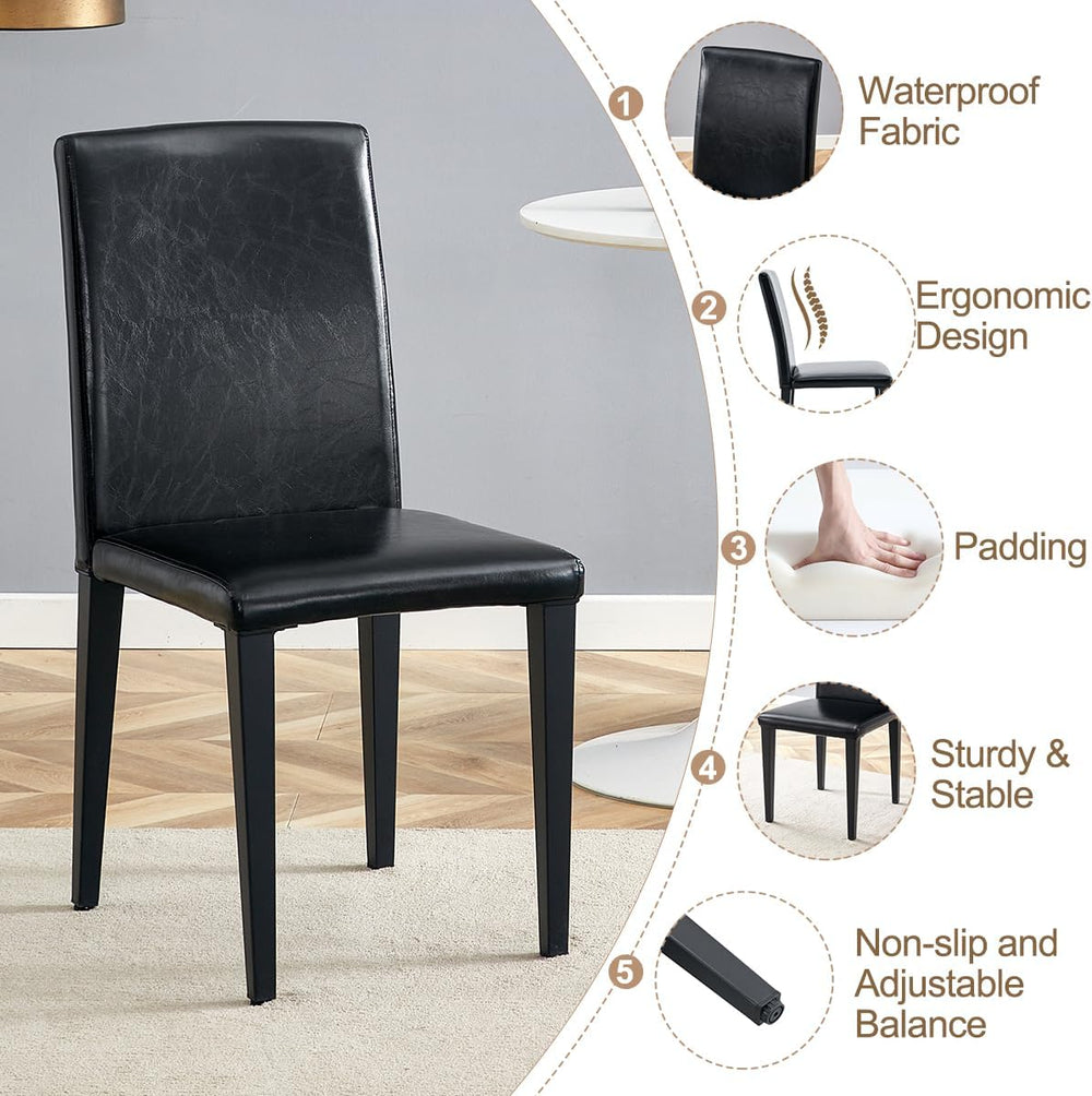 47 Inch Round Dining Table Set for 4，Kitchen Table and Chairs for 4 with Stor...
