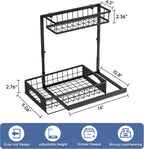 Under Sink Organizer , 2 Pack Height Adjustable Cabinet Organizer with Slide Out Drawer, Pull Out Under Sink Storage, Multi-Purpose 2 Tier Sink Shelves for Kitchen Bathroom Pantry (Black, 2 Pack)