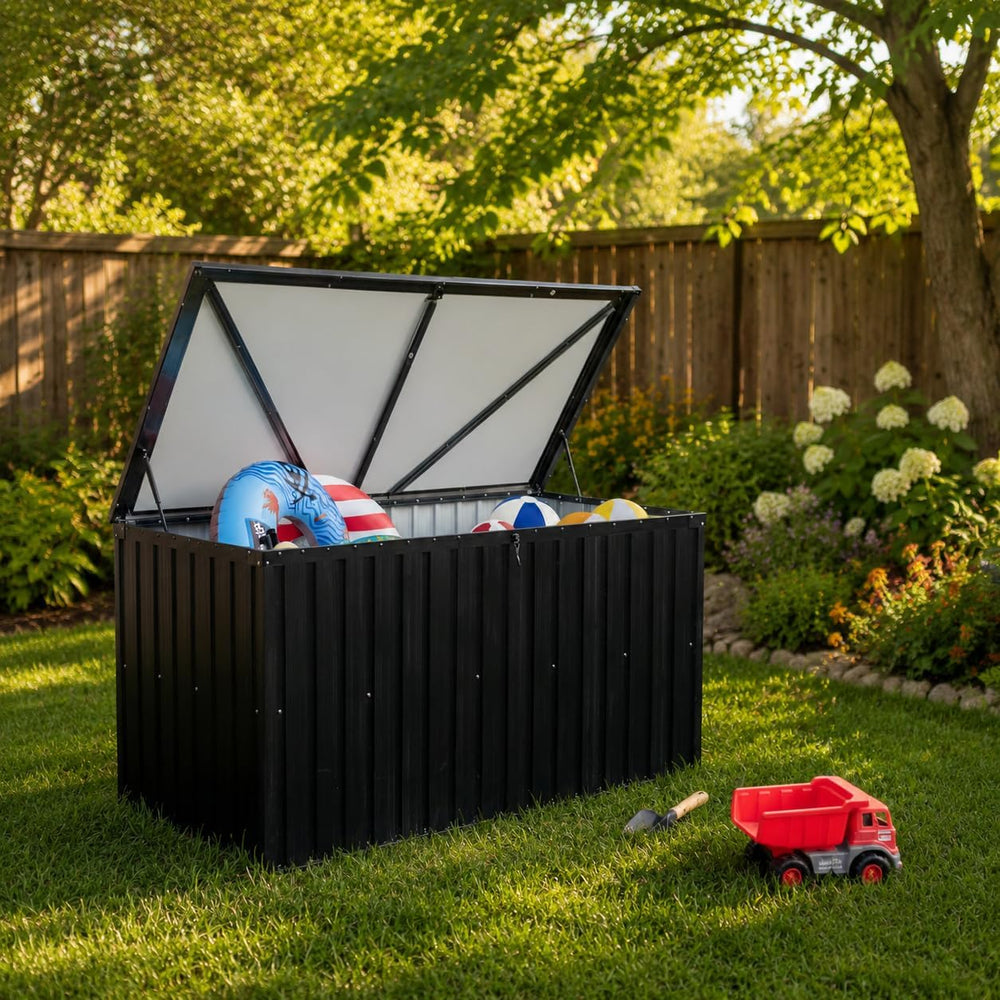 Metal Storage Box for Outdoors, Durable Large Capacity Organizer, Waterproof ...
