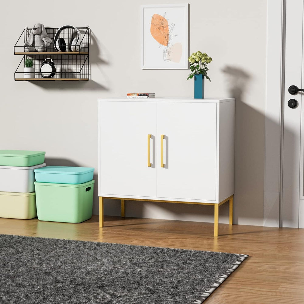 CARPETNAL Siedeboard Buffet Cabinet, White Side Storage Cabinet with Doors an...