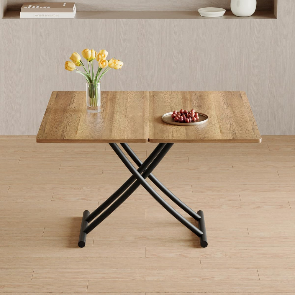 4 in 1 Adjustable Folding Dining Table, Drop Leaf Coffee Table for Small Spac...