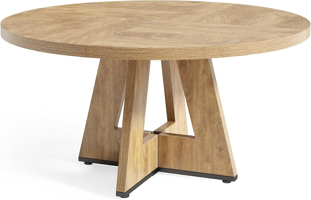 LITTLE TREE Round Dining Table for 4-6 People, 47 Inches Dining Room Table wi...
