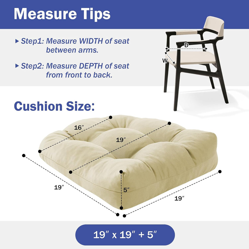IPYNBAP Outdoor Chair Cushions Set of 2, Patio Chair Cushions with Ties, 19x1...