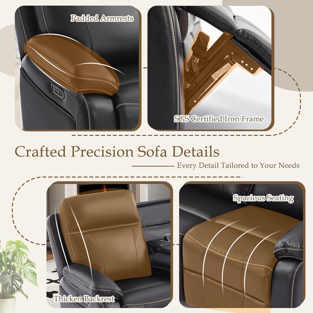 Power Reclining Sofa Set, Power Recliner Sofa and Loveseat Set with LED Light...