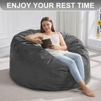 Hobestluk 4FT Bean Bag Chair Giant Bean Bag Chairs for Adults Large Bean Chairs with Removable Cover, Beanbag Chair with Filler, Adult Bean Bag Chairs for Living Room, Bedroom