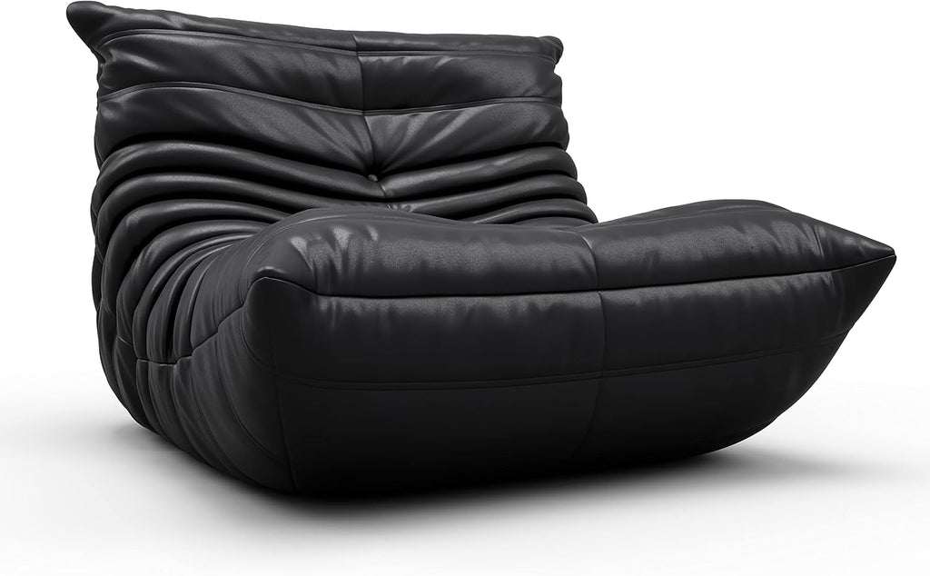 Fireside Chair, Oversized Armless Chair, Soft Microfiber Leather Floor Lounge Chair Lazy Sofa Accent Chair for Living Room Bedroom Salon Office