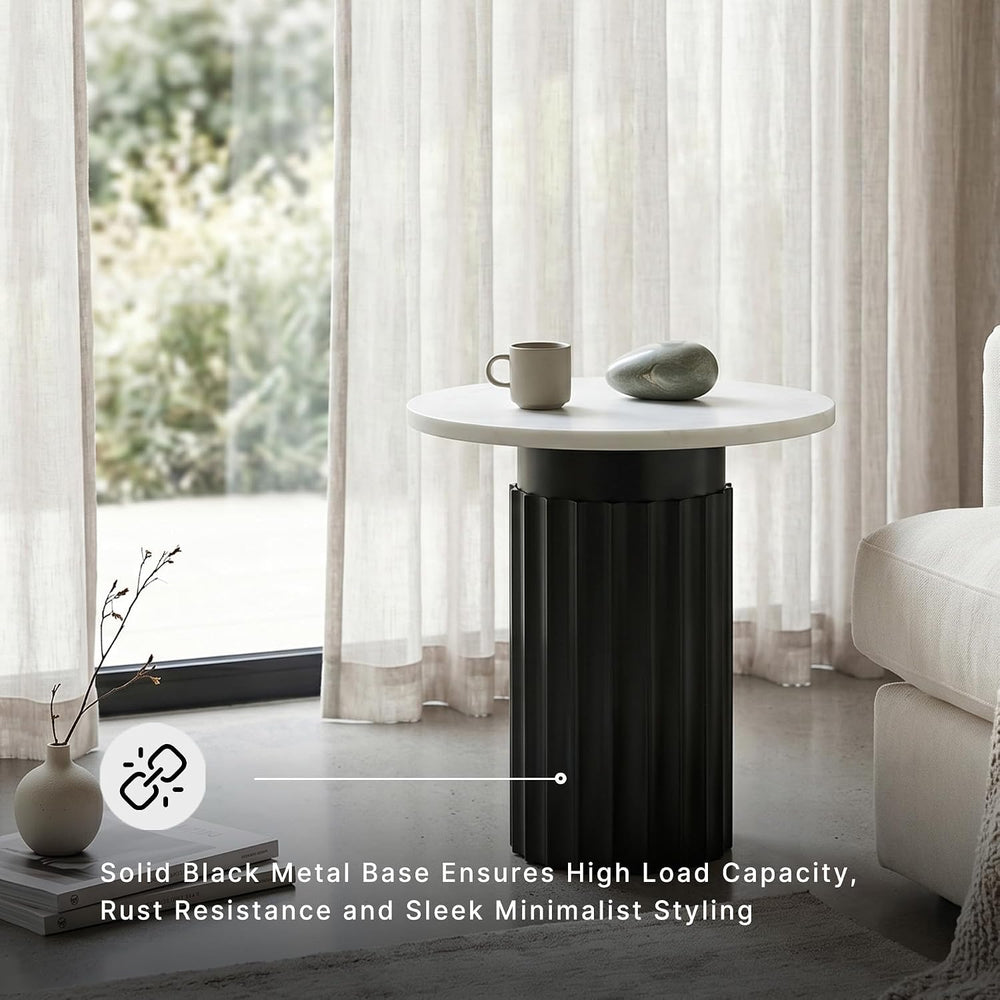 Signature Design by Ashley Wainstone Contemporary Accent Table wih Fluted Ped...