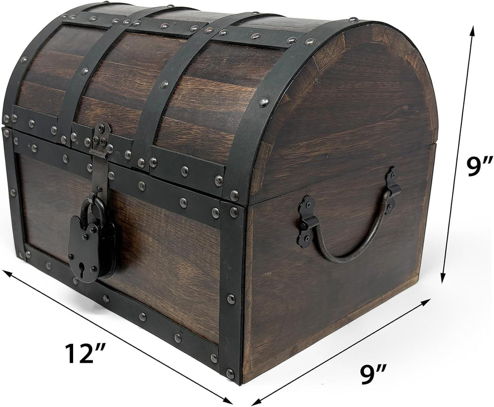 Nautical Cove Handmade Wooden Treasure Chest Storage Box – Deluxe Design with...