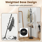 Giantex Heavy-Duty Coat Rack Freestanding, 69" Metal Cactus Clothes Stand with 8-Hook & 2 Height Options, Weight Base, Modern Coat Tree Hanger Stand for Bags, Purse Hat Rack Entryway, Bedroom, Office