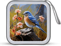 Eastern Bluebird DVD Case, 40 Capacity CD Case Holder with Zippers, Portable CD Holder Hard Plastic Disc Cases Personalized DVD Wallet Organizer for Car Home Travel