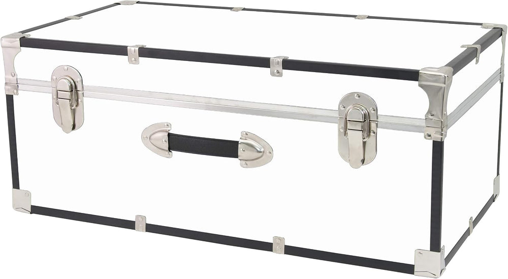Seward Trunk Basic 30" Trunk - White Storage Chest with Latches & Ha...