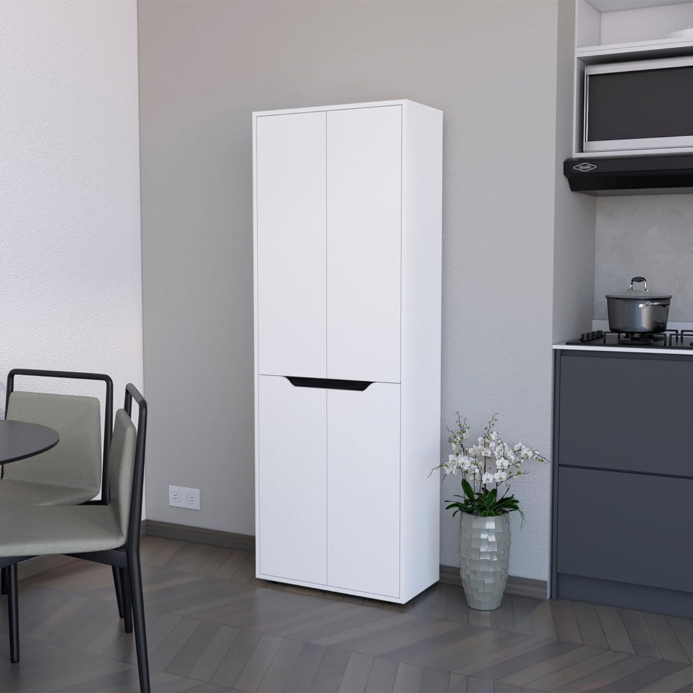 FM FURNITURE Keyser Multistorage Kitchen Pantry with 5 Shelves and 4 Doors, W...