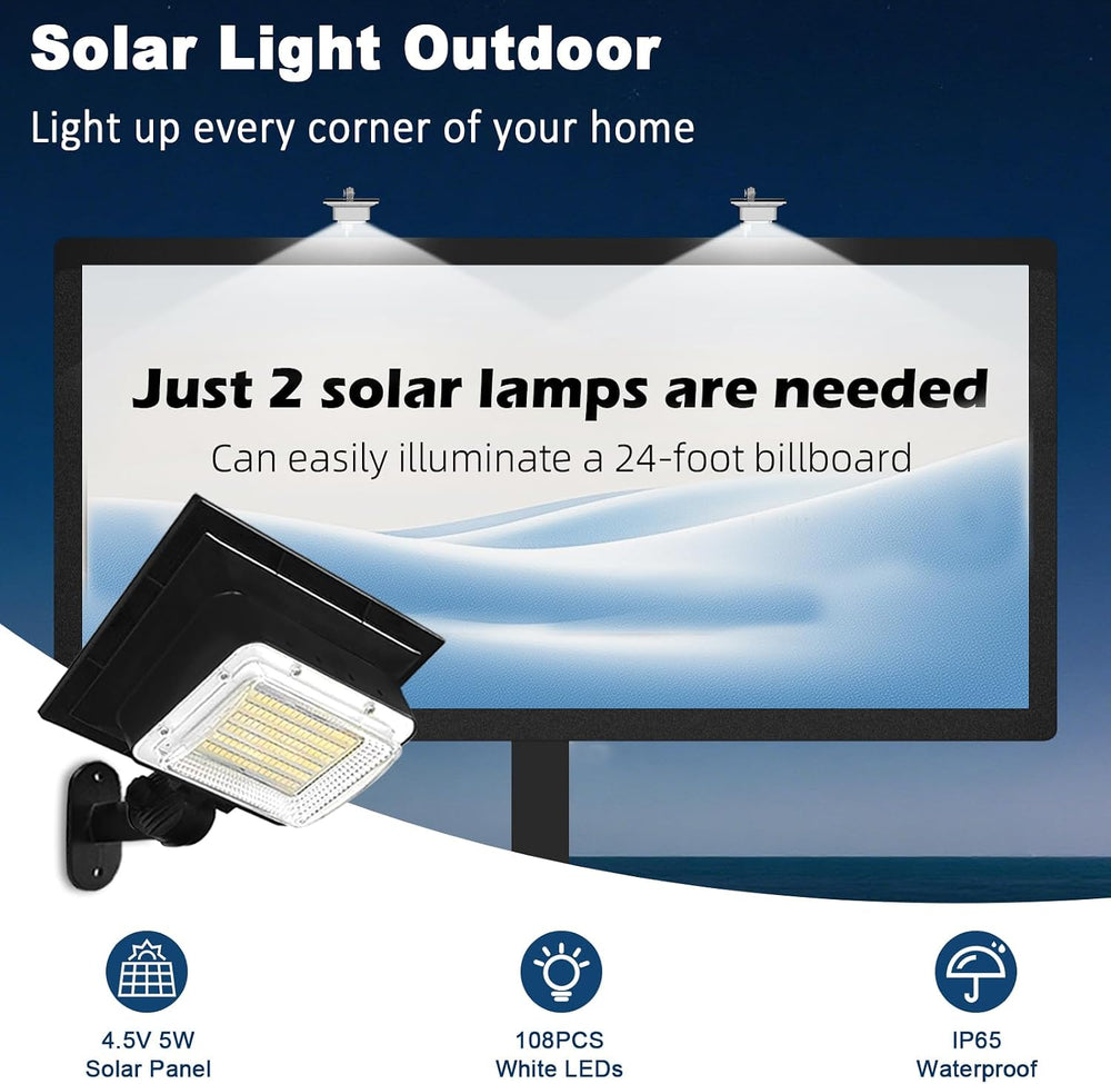 Solar Sign Lights Outdoor,108 led 5020 Lumen Solar Sign Light, 5000 mAh Billb...