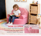Snuggly Toddler Chair Soft Kids Sofa Cozy Kids Chairs Comfy for Toddlers 1-3, Plush Child Seat with Carry Handle