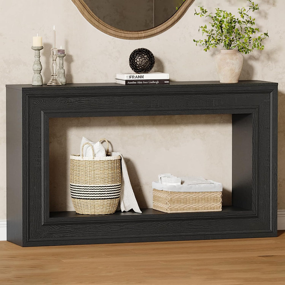 Rresyet 55" Long Console Tables with LED Lights, Narrow Console Tables f...